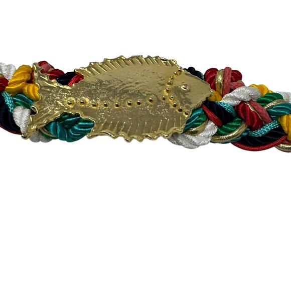 Vintage 80\'s Lucky Fish Belt Gold Fish Statement belt red adjustable women s m l main image 5